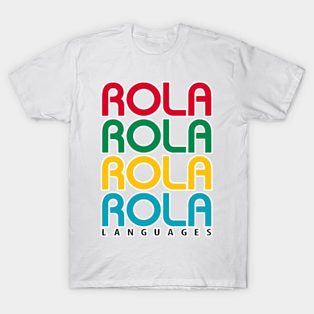 Rola Languages logo stacked T-Shirt by Rola Languages